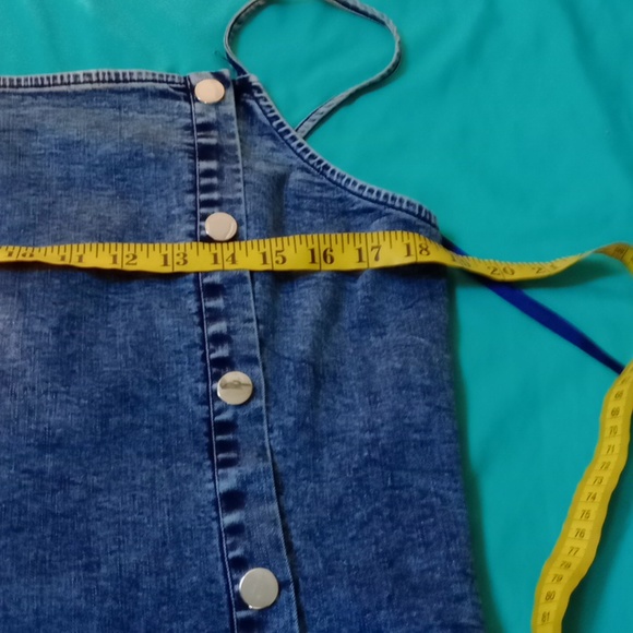 TRAC Blue Stretch Denim Bodycon Dress | Adjustable Straps | Size 2XL - Picture 8 of 10